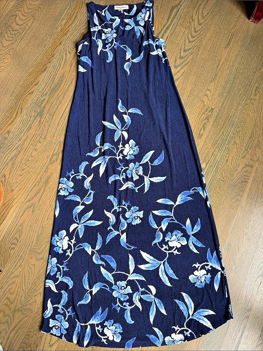 Tommy Bahama Floral Maxi Dress in Blue & White Size Small